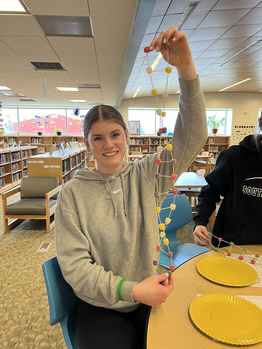 It was the 8th grade’s turn to build a double helix based on their DNA. <a href="/PrincipalTiz/">Sarah Tislow Gustin</a> <a href="/SmsWildcat/">SMS Wildcat Athletics</a>