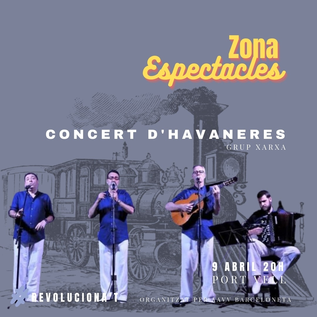 Revolucionat23's tweet image. 🚂 Concert d&apos;havaneres 
A càrrec de grup xarxa! 

Gaudeix de l&apos;espectacle per a totes les edats! 

Organitzat per @aavvbarceloneta

🗓️ : Diumenge 9 d&apos;abril
⌚ : 20h 
📍 : Port Vell

✔️ Activitat gratuïta 

#AAVVBarceloneta #revolucionatbarceloneta
#havaneres #grupxarxa #concert