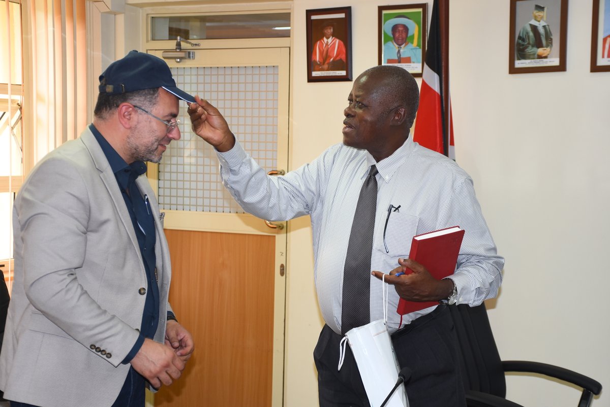 Alexandria Medical Training College Vice-Director, Prof. Mahmoud Elhussiny pays a courtesy call on the Vice-Chancellor at his office in main campus.