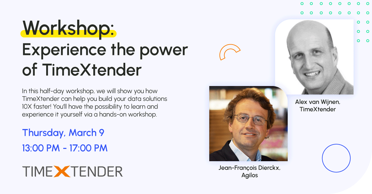 agilossolutions's tweet image. 𝐖𝐨𝐫𝐤𝐬𝐡𝐨𝐩: 𝐄𝐱𝐩𝐞𝐫𝐢𝐞𝐧𝐜𝐞 𝐭𝐡𝐞 𝐩𝐨𝐰𝐞𝐫 𝐨𝐟 𝐓𝐢𝐦𝐞𝐗𝐭𝐞𝐧𝐝𝐞𝐫! Register now for our free workshop on March 9! lnkd.in/eqDCgdgM