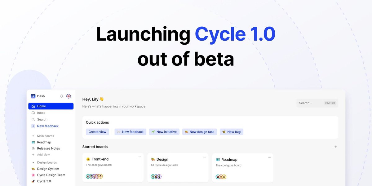 Excited to announce the public launch of @cycleproduct 1.0 and our $6M funding round from <a href="/Boldstartvc/">boldstart ventures</a> , @hexacc, <a href="/basecasevc/">basecase</a>, <a href="/twentyminutevc/">The Twenty Minute VC</a>, <a href="/svangel/">SV Angel</a> &amp; <a href="/kimaventures/">Kima Ventures</a>.

We’re on a mission to create the future of product management. A thread 👇

cycle.app/blog
