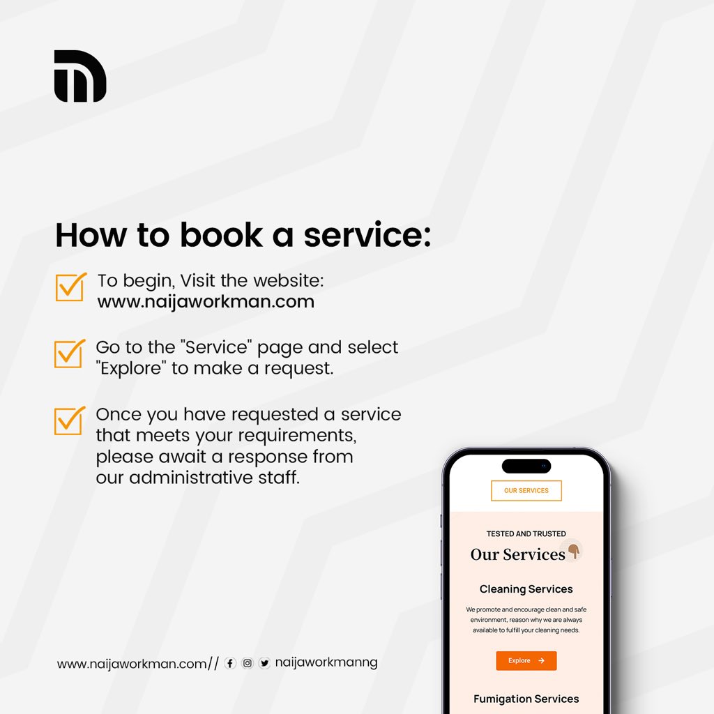 NaijaworkmanNg's tweet photo. Book a service now!
#simplyfast https://t.co/xPuQ7CIi73
