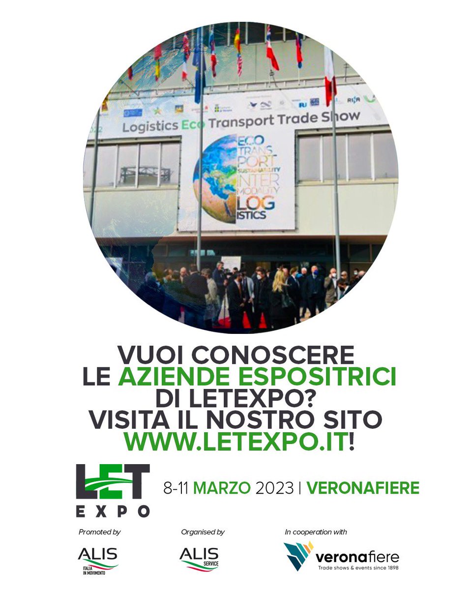 🔢Otre 300 motivi per non perdere neanche un minuto di LetExpo2023: i nostri espositori!

🗓️Dall’8 all’11 marzo vi aspettano per discutere del futuro dei settori trasporti, logistica e servizi alle imprese. 

➡️Scopri tutti i dettagli sul nostro sito letexpo.it