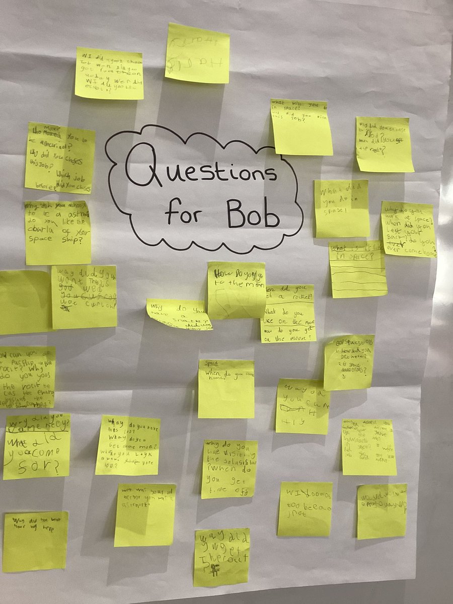 STPClass12HH's tweet image. The children were really surprised today when a bag full of items was left in our classroom
After some investigation we discovered that the bag belonged to an astronaut called Bob
We put some questions together that we would like to ask Bob @stpatsrochdale @STOC_CAT