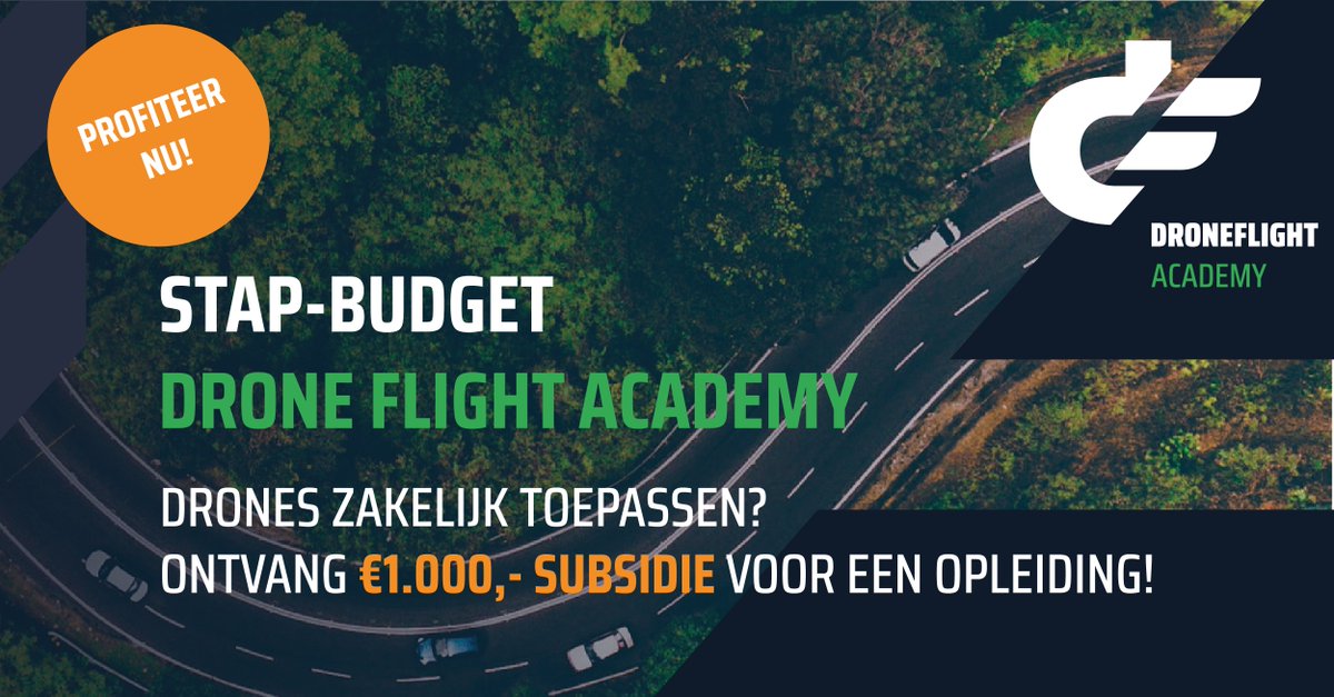 Vandaag kun je weer een #STAP-budget aanvragen! 💰 Je kunt dit budget via Space53 besteden aan een drone opleiding om vervolgens drones zakelijk in te zetten! Je volgt de fysieke opleiding bij onze partner Drone Flight Academy. Volg het stappenplan op bit.ly/3YihbPy