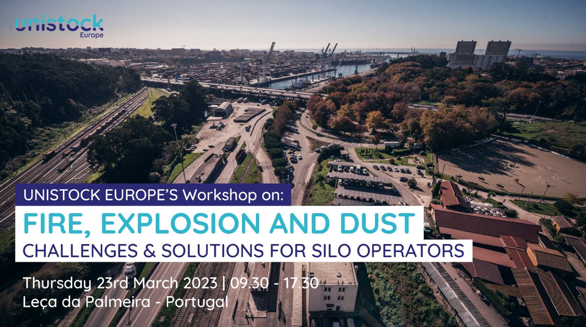 🚨 Unistock will hold a workshop on the topic:
“Fire, explosion and dust. Challenges and solutions for silo operators”

Register now ▶️ bit.ly/3SzJfvo

In addition to the high-level discussion, we'll have a technical visit to the terminal of Silos de Leixos.