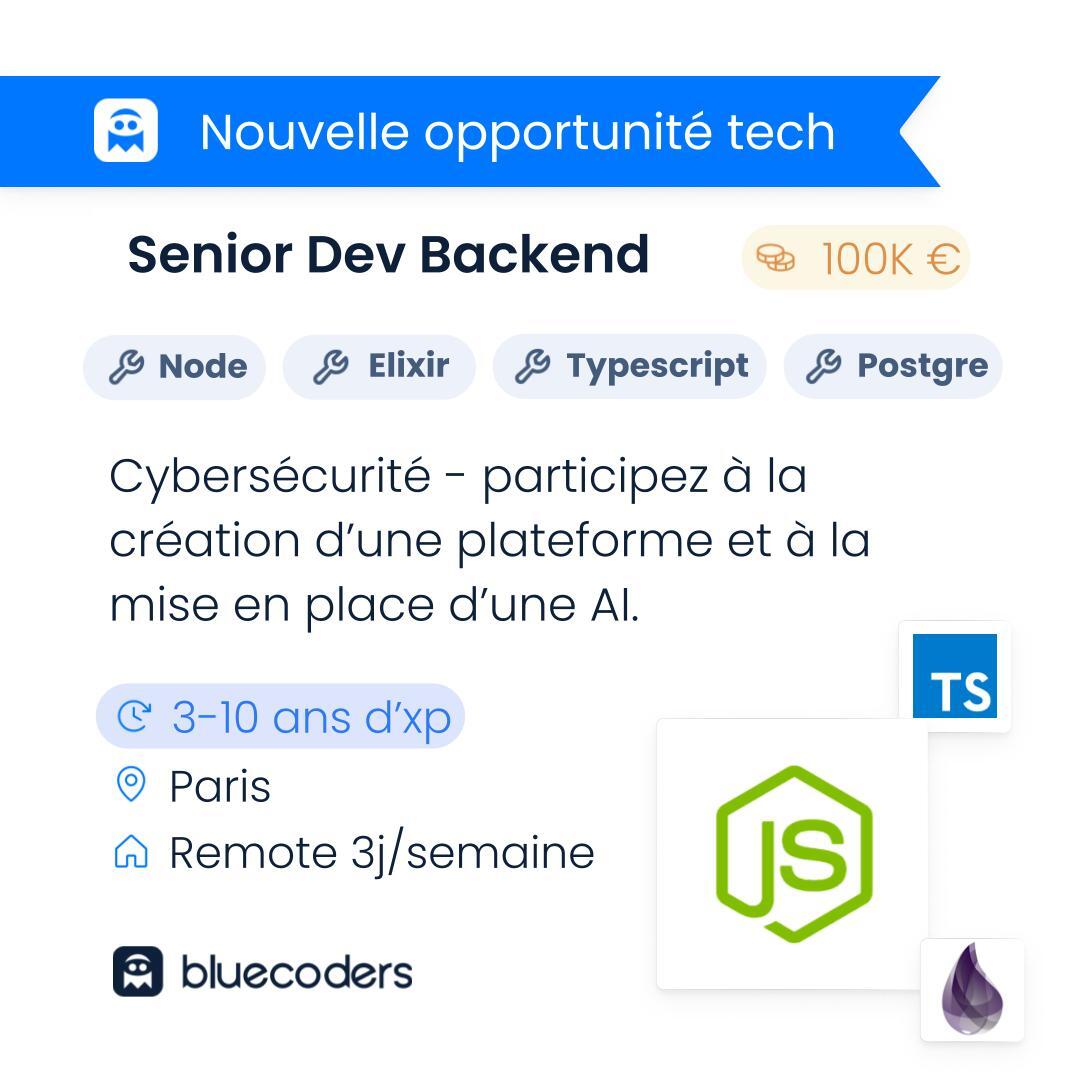 [NEW JOB TECH] 🔊 Avis à tous les Dev Backend !
Nouvelle opportunité pour développeur Backend Node / Elixir à pourvoir en CDI chez un client final. Découvrez l'offre ici 👉 bit.ly/login-jobboard
#jobtech #tech #backend #node #elixir