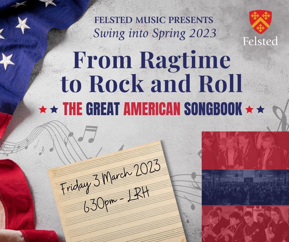 Another busy week ahead for @FelstedSchool & @felstedprep Music Departments with 'Swing into Spring' taking place on Friday evening starting at 6:30pm in the LRH. We will be exploring tunes from 'The Great American Songbook'
#felstedfamily #greatamericansongbook