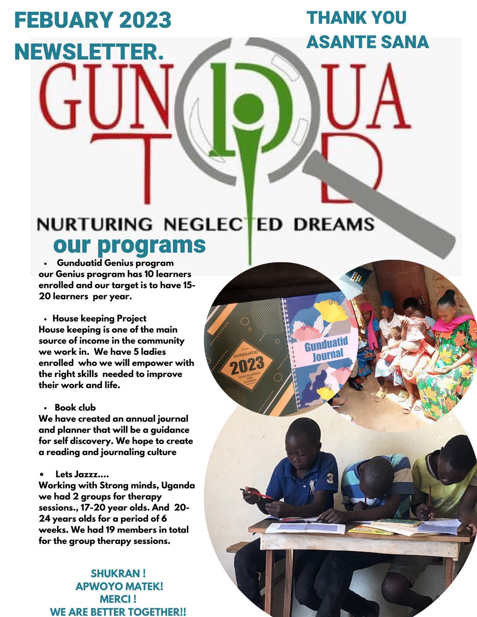 YOU…. have been there from the beginning. You have been a pillar, you have inspired us to keep going. You believed in US 🙏🏿 but most of all you believe in Nurturing Neglected Dreams.We are grateful. We are  where we are today because of …….YOU! 🥰😊Asante Sana 🥰😊.