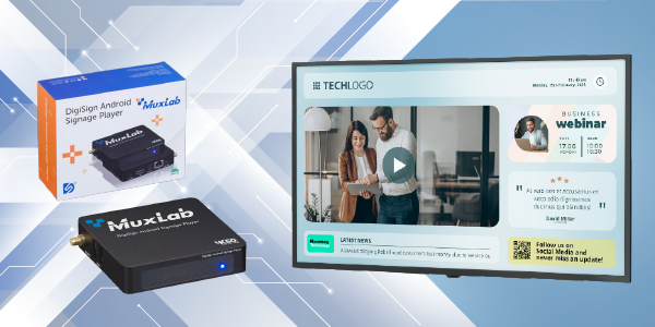 Les lecteurs pour l’affichage dynamique que l’on ajoute à un écran se connectent la plupart du temps directement en HDMI. 

Pour plus d'informations : blog.eavs-groupe.ma/2023/02/23/mux…

<a href="/eavsgroupe/">Groupe EAVS</a> <a href="/MuxLabInc/">MuxLab Inc.</a>