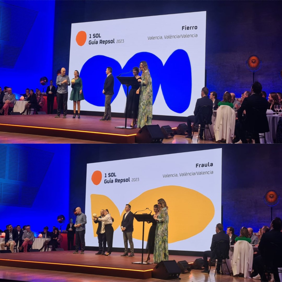 ☀️👨🏻‍🍳Ayer se entregaron los nuevos #Soles <a href="/GuiaRepsol/">guiarepsol</a> 2023 en 📍Alicante #SolesRepsolAlicante23

🎖️En #València fueron 6 los restaurantes que lograron el galardón. ¡Enhorabuena a los premiados!

🏆<a href="/fierrovlc/">FIERRO</a>
🏆<a href="/NozomiSushiBar/">Nozomi Sushi Bar</a>
🏆Señuelo
🏆<a href="/Samsha_Rest/">Restaurante Samsha</a>
🏆<a href="/TavellaCuina/">Tavella</a>
🏆Fraula