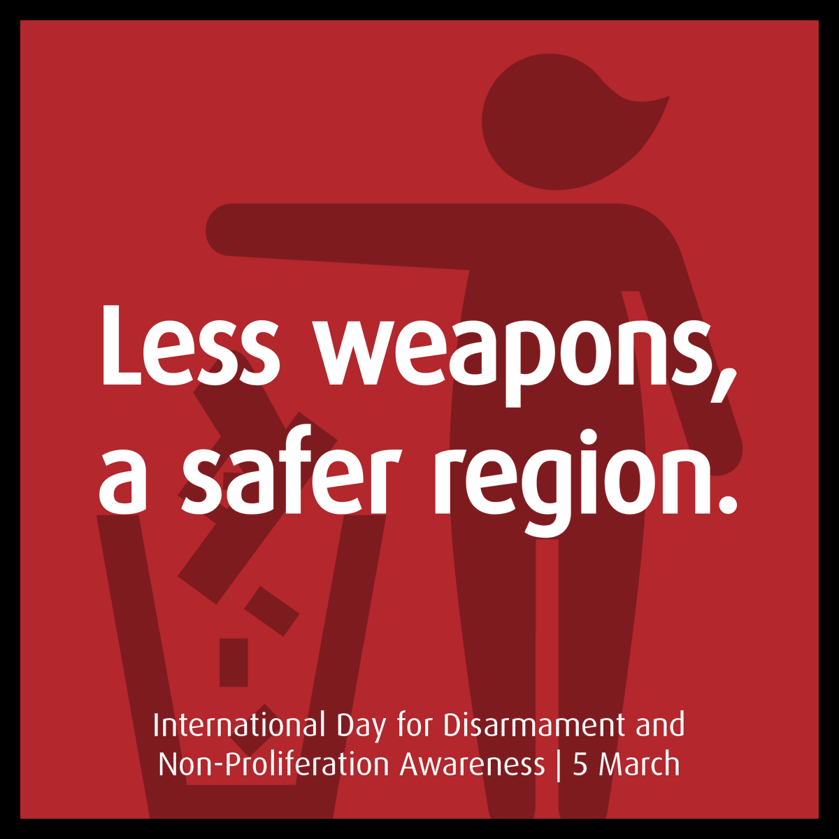 Did you know that the International Day for Disarmament and Non-Proliferation Awareness will be observed for the first time on 5 March?

Disarmament means:
🕊️ enhancing peace & security
🕊️ preventing & ending armed conflicts
🕊️ reducing human suffering caused by weapons

#IDDNPA