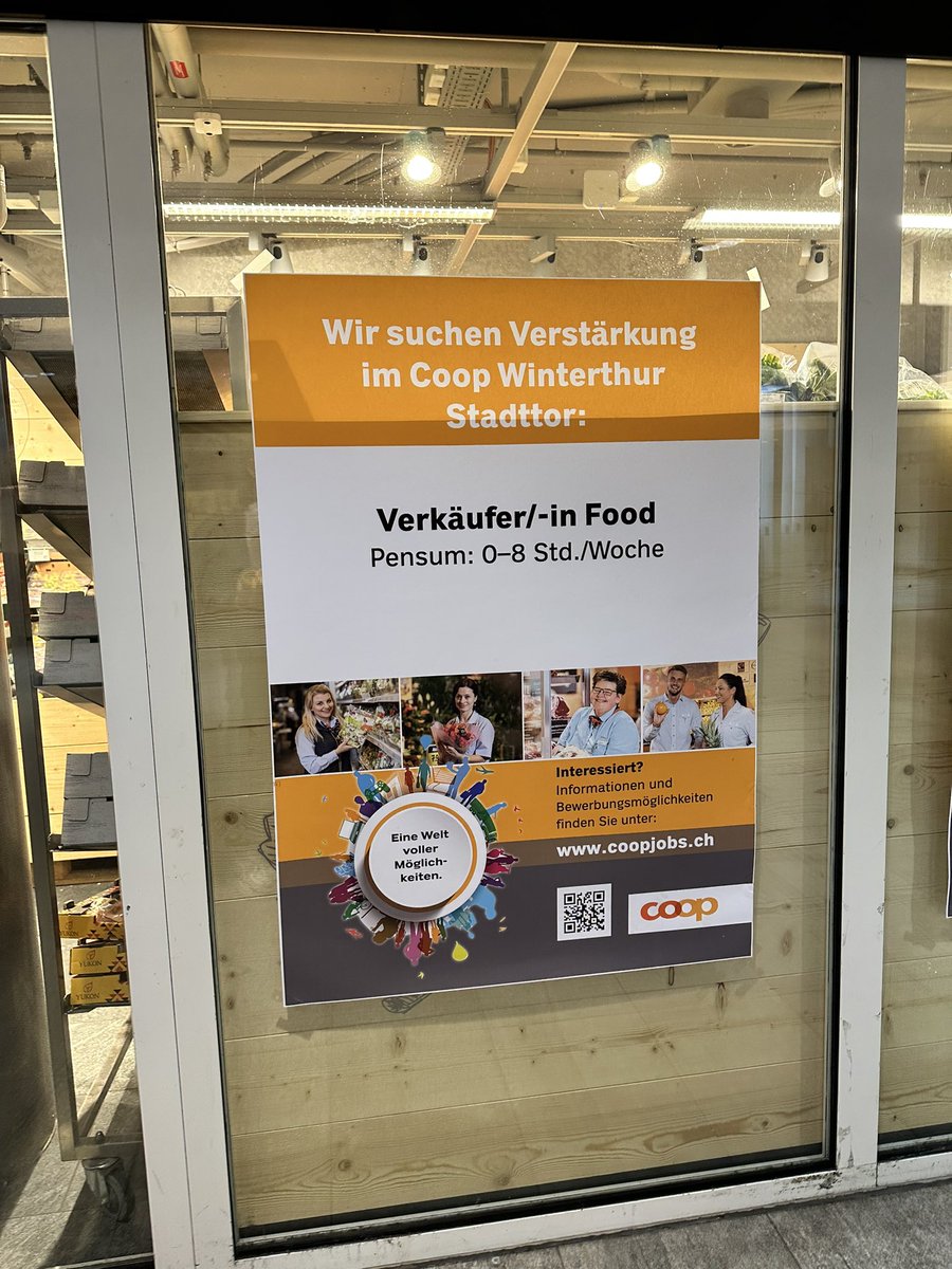 tlimarchetti's tweet photo. Bei @coop_ch wird die Debatte zur 4-Tage-Woche auf die Spitze getrieben. 😉 https://t.co/ENKUwqfDOv