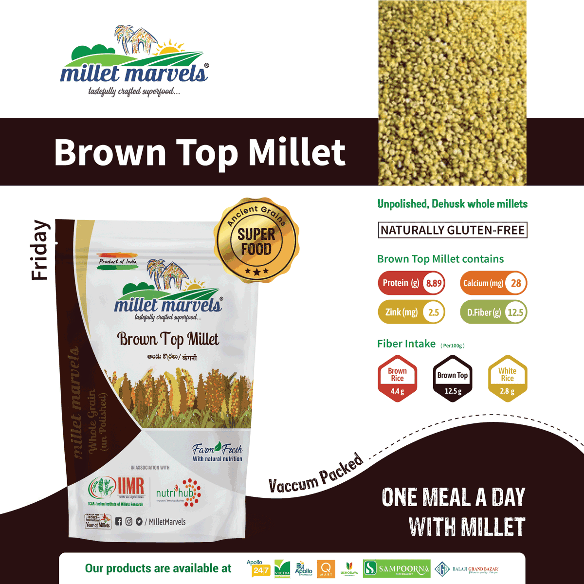 MilletMarvels's tweet photo. Order now on Apollo 247 and get flat 10% off . .
#milletmarvels #browntop #browntopmillet #nutrihub #iimr #superfood #iym #iym2023 #Apollo #swiggy #zomato #millets #cloudkitchen #vintagekitchen #scientificmethod #franchiseopportunities #glutenfree #food #instantfoods https://t.co/h0q3owMloD