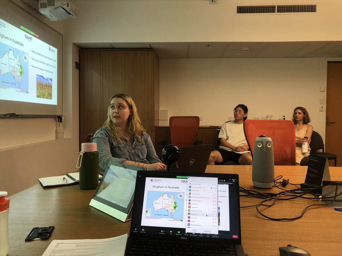Alex Wu (@doc_alexwu) on Twitter photo Our PhD student <a href="/gen_durrington/">Genevieve Durrington</a> passed her PhD confirmation with flying colours.
Look forward to learn more about how far we can theoretically push crop yield with her crop optimisation algorithm - CropGen.
Thank <a href="/arc_gov_au/">Australian Research Council</a>, <a href="/theGRDC/">GRDC</a>, <a href="/QAAFI/">QLD Alliance for Agriculture & Food Innovation</a> for supporting this important work. Our PhD student <a href="/gen_durrington/">Genevieve Durrington</a> passed her PhD confirmation with flying colours.
Look forward to learn more about how far we can theoretically push crop yield with her crop optimisation algorithm - CropGen.
Thank <a href="/arc_gov_au/">Australian Research Council</a>, <a href="/theGRDC/">GRDC</a>, <a href="/QAAFI/">QLD Alliance for Agriculture & Food Innovation</a> for supporting this important work.
