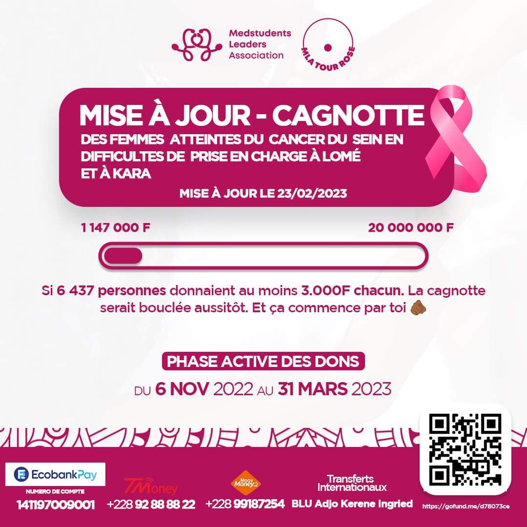 Aider à soigner les plus vulnérables, c'est contribuer à construire notre avenir ! C'est juste 3 000 F CFA. Je continue de soutenir ces jeunes médecins de <a href="/medstud_lead/">Doctors of MLA - #MlaTourRose2025</a> pour cette noble initiative. #breastcancer #PourServir.