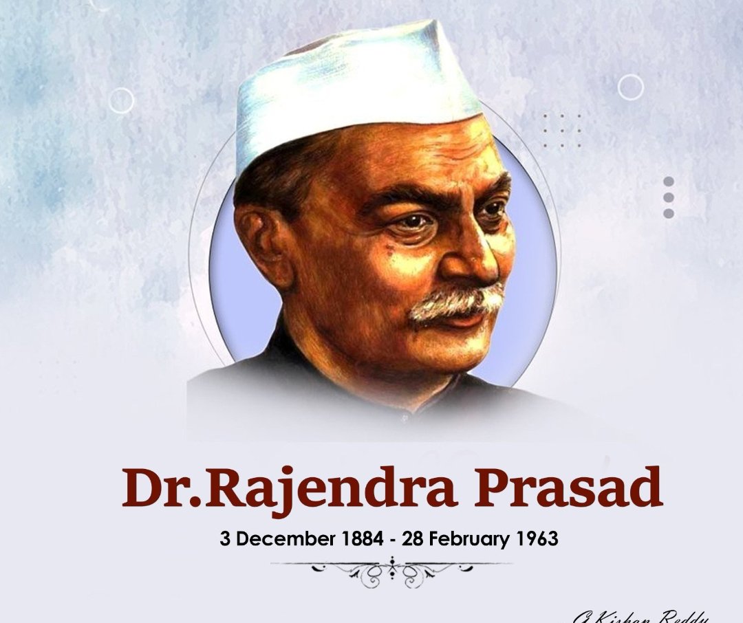 स्वतंत्रता सेनानी, संविधान सभा के अध्यक्ष और भारतीय गणराज्य के प्रथम राष्ट्रपति भारत रत्न डॉ. राजेन्द्र प्रसाद जी की पुण्यतिथि पर सादर नमन।