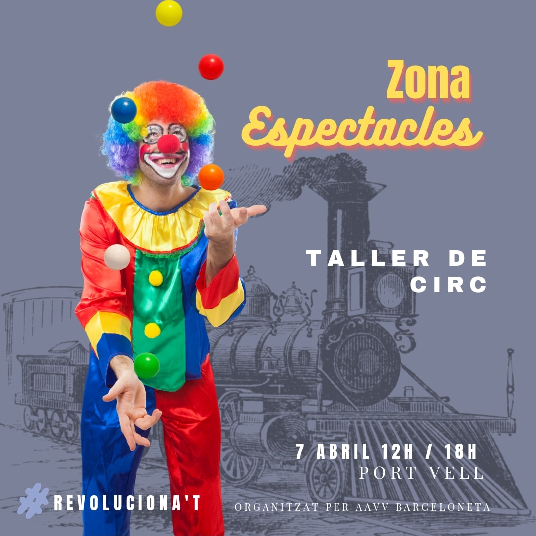 Revolucionat23's tweet image. 🚂 Taller de circ 
A càrrec de @sc.produccions

Gaudeix de l&apos;espectacle per a totes les edats! 

Organitzat per @aavvbarceloneta

🗓️ : Divendres 7 d&apos;abril
⌚ : 12h / 18h
📍 : Port Vell

✔️ Activitat gratuïta 

#AAVVBarceloneta #revolucionatbarceloneta
#labarceloneta #circ