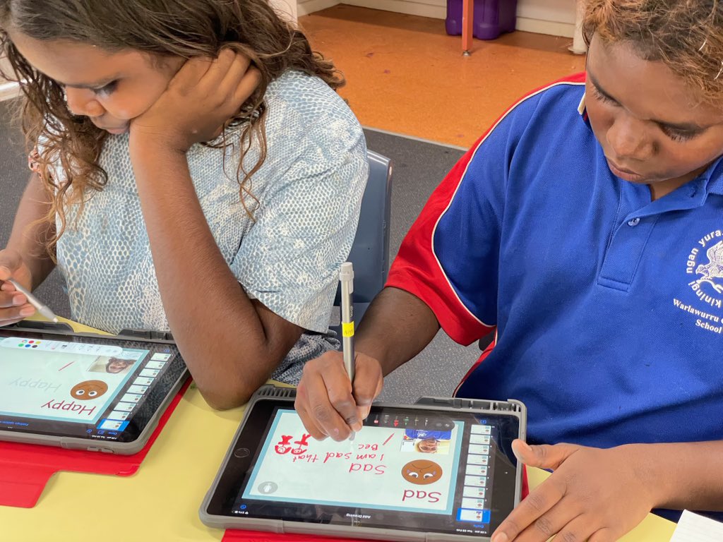 Thankyou for having us Warlawurru Catholic School, Halls Creek. So many great examples of how <a href="/AppleEDU/">Apple Education</a> Clips and Keynote Templates can transform learning experiences, promote oral language and further engage our students. @CEWADigLearn @BabbageBev
