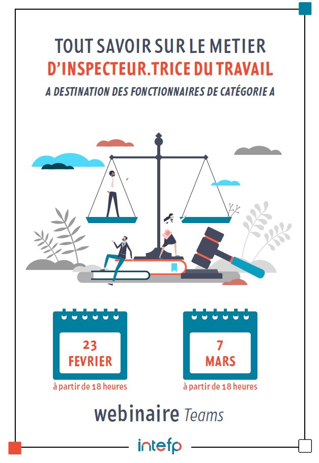 Via_Competences's tweet image. 🚨  #Webinaires : Devenez inspecteur.trice du #travail ! #Agents de la #FonctionPublique
👋 Vous voulez en savoir plus sur le #métier d'#IT, le recrutement et la formation ?
📆 Le 7 mars, à partir de 18 heures
👉  urlz.fr/kK2w