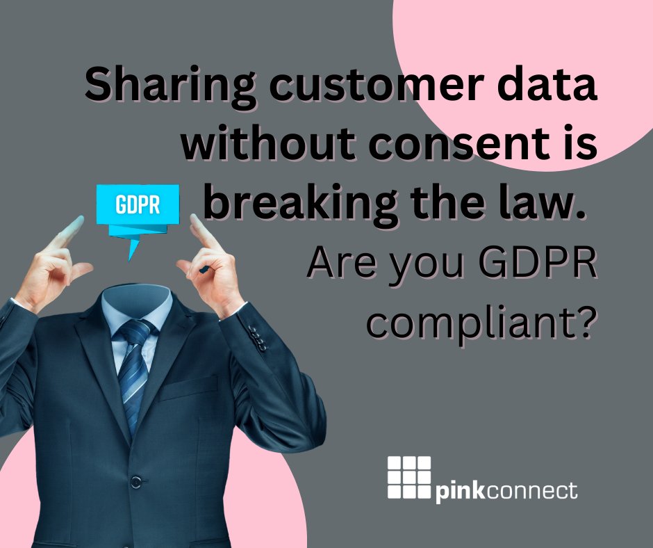 GDPR requires all businesses to keep customer data safe and confidential. 

Pink Connect can analyse your business and ensure you comply. 💡
Want to know more about the GDPR Gap Analysis? Call 0345 450 9393 or email tellmemore@pinkconnect.com

#GDPR #data #business