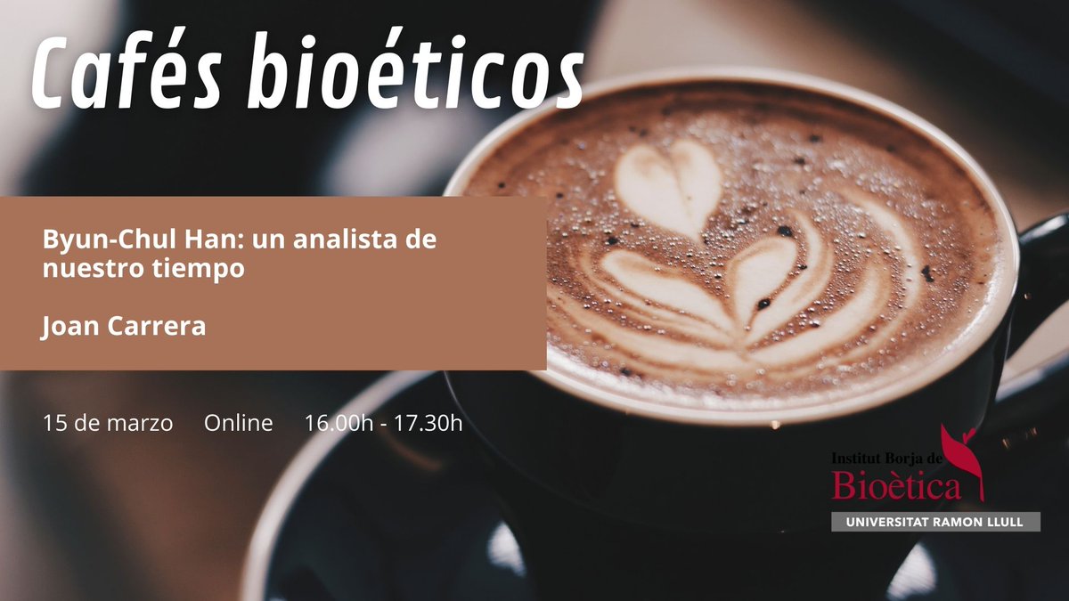 IBBioetica's tweet photo. 📢AGENDA 🟤Cafés Bioéticos
Propuesta #Bioética de diálogo y debate destinada al colectivo #IBBAlumni
🗓️ 15 marzo🕓16.00 h - 17.30 h
📍 #Campus Virtual #BioeticaIBB
🔗https://t.co/O54oOxMOrK👇👇 https://t.co/a5e8pYAHfu