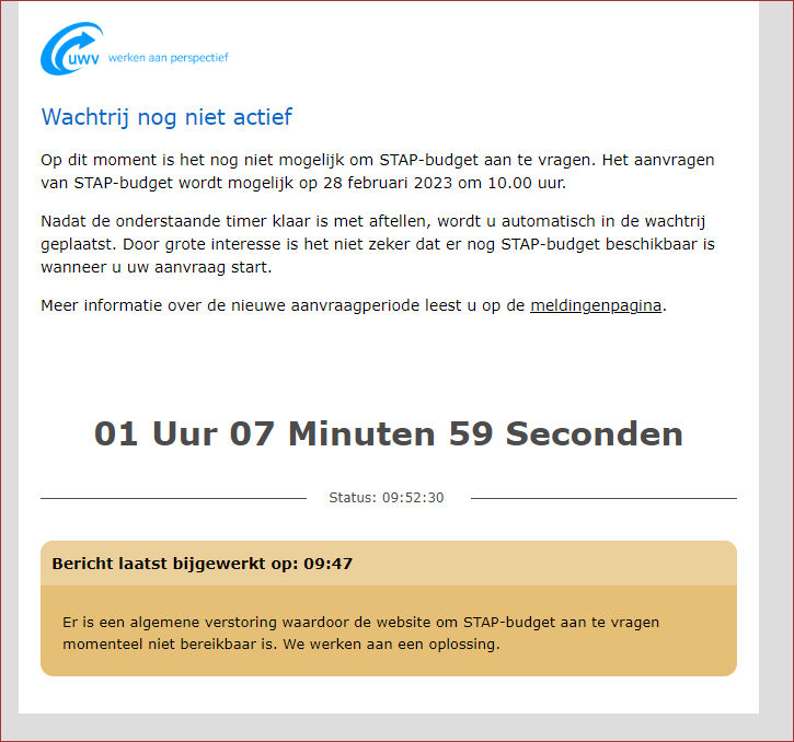 Salarisburo's tweet photo. @arjenlubach Na 2 maanden uitstel kan 1 uurtje er ook nog wel bij. Stap in de wondere wereld die Belastingdienst/UWV heet. https://t.co/YkoQrwTPi0