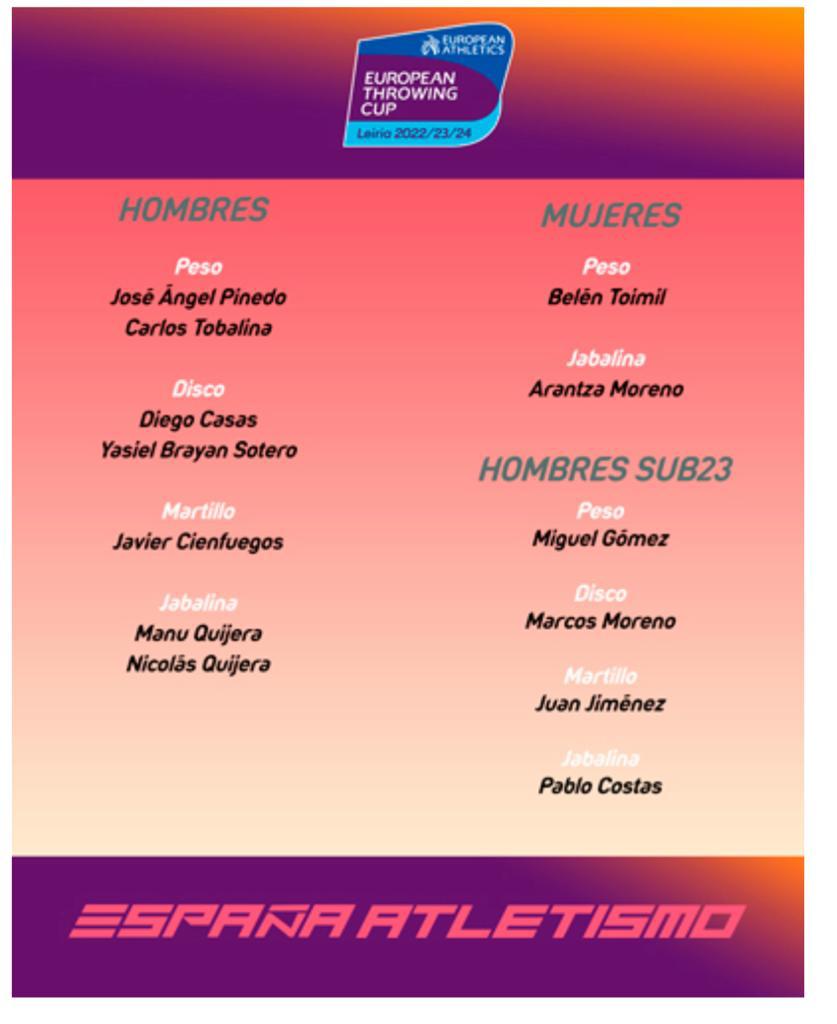 esportsIB's tweet photo. Jose Ángel Pinedo ha estat seleccionat per a representar a #EspañaAtletismo a la Copa d'Europa de llançaments després de complir els criteris establerts pel seleccionador José Peiró i la Direcció Esportiva de la RFEA

Enhorabona!!

#OrgullCTEIB

@GOIB_Social @cgonyalons @jjvb1507 https://t.co/gZg4EA7B5p