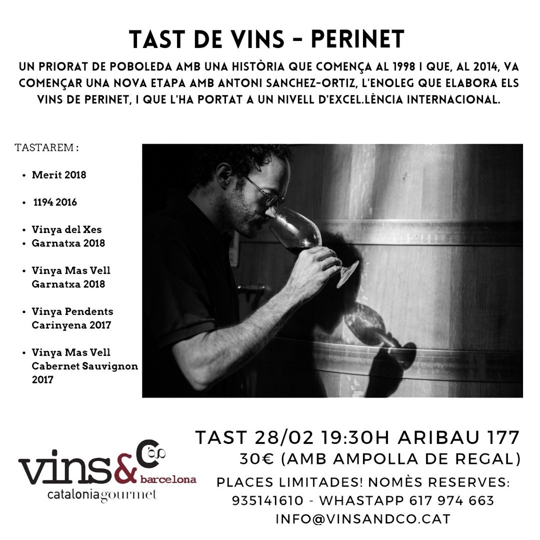 Avui el Toni estarà tastant alguns dels nostres vins a <a href="/vinsandco/">Vins&Co Barcelona</a>  l'únic lloc de Barcelona on trobareu tota la gama Perinet.⁠