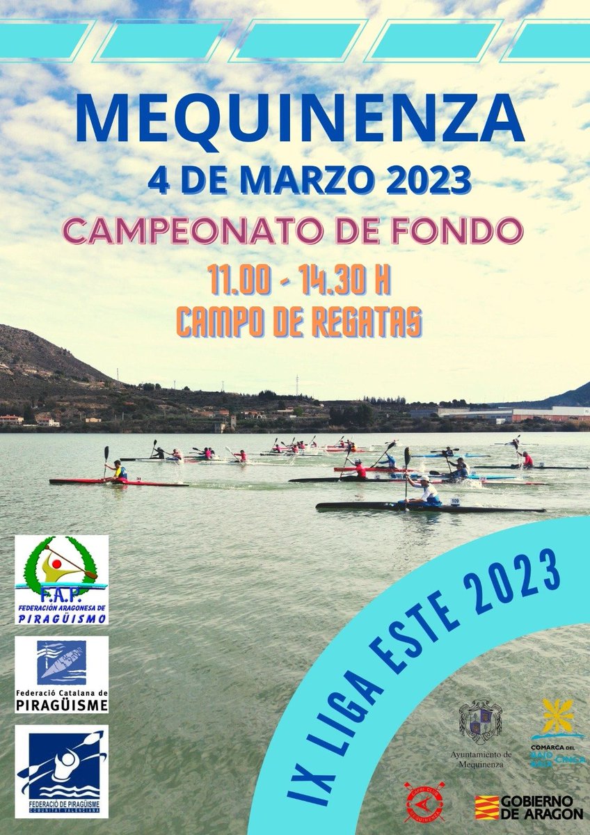 El sábado día 4 de marzo la federación aragonesa de piragüismo celebraremos en Mequinenza el campeonato de fondo de la IX Liga Este
