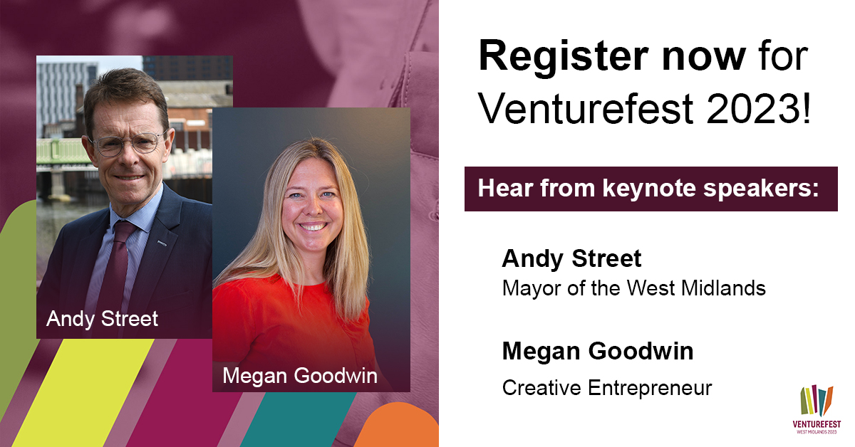 WestMids_CA's tweet photo. Don't miss your chance to register for Venturefest West Midlands 2023 👀

There is an incredible line-up of speakers, exhibitors, and networking opportunities for TOMORROW'S event ✅

Register for the FREE event, here: https://t.co/dcIBg1gRUb

#VenturefestWM https://t.co/phkxNYk4UY