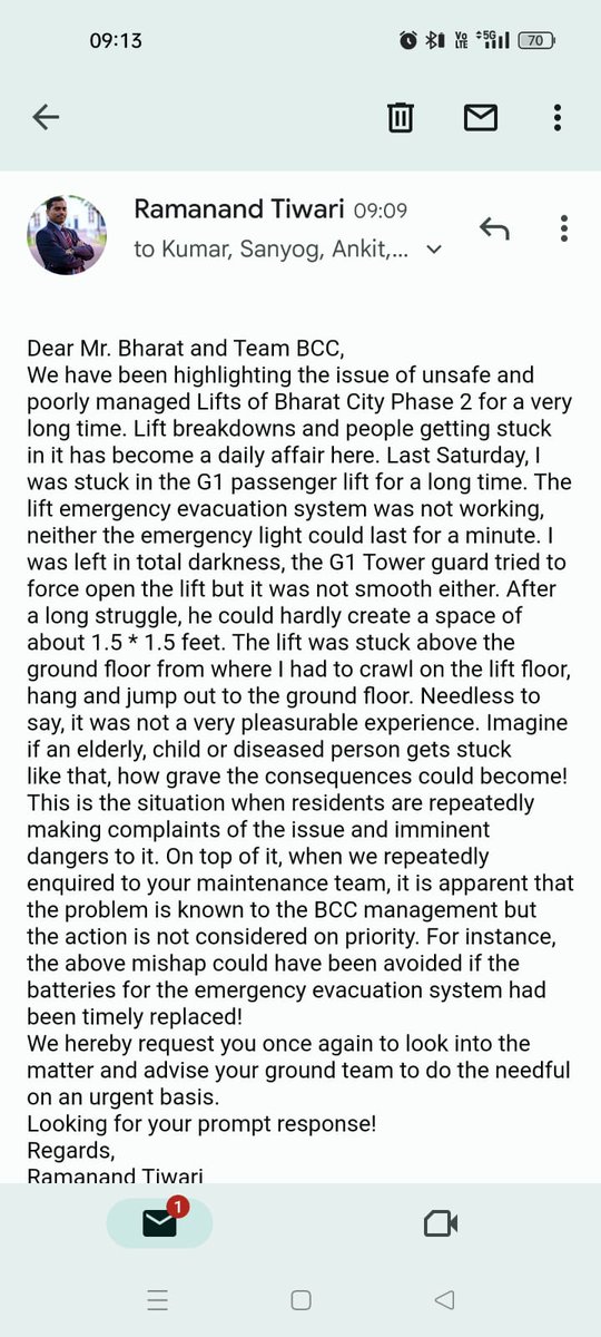 HarshNa93266391's tweet photo. @IndianStandards @jagograhakjago @UPRERAofficial @UPRERA @dm_ghaziabad @gdagzb @CMOfficeUP @nkgurjar4bjp @sspghaziabad2 @toi भारत सिटी बिल्डर के द्वारा 5000 residents का शोषण. Lift में आए दिन लोग फसे रहते हैं जो जान लेवा है।All 20 towers Lift AMC expired.कृपया त्वरित कार्रवाई करे https://t.co/f2XoVvq1CT