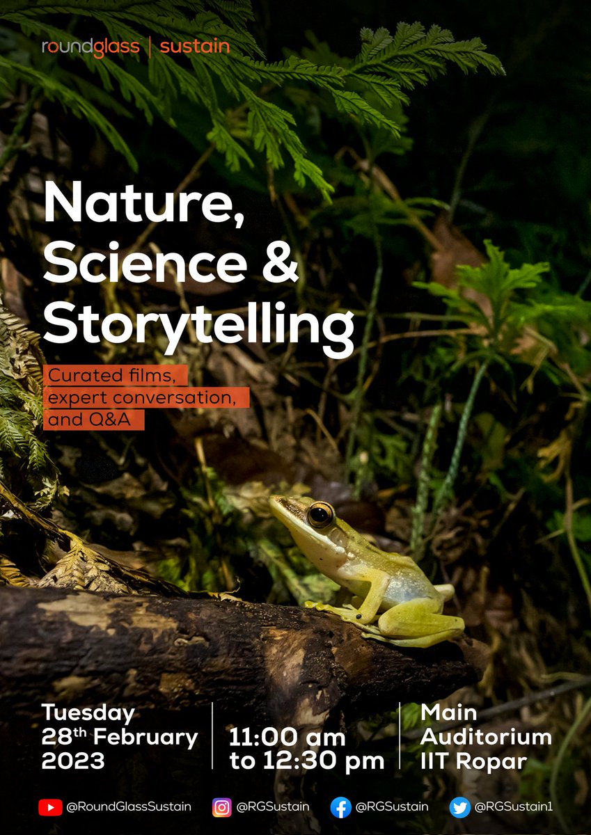 nehadara's tweet image. Hi @iitrpr @iitropar 8 exciting films on India&apos;s wildlife and habitats by @RGSustain1 playing soon at Senate Hall. See you there! #NationalScienceDay2023  @AWaDH_IITRopar #iit