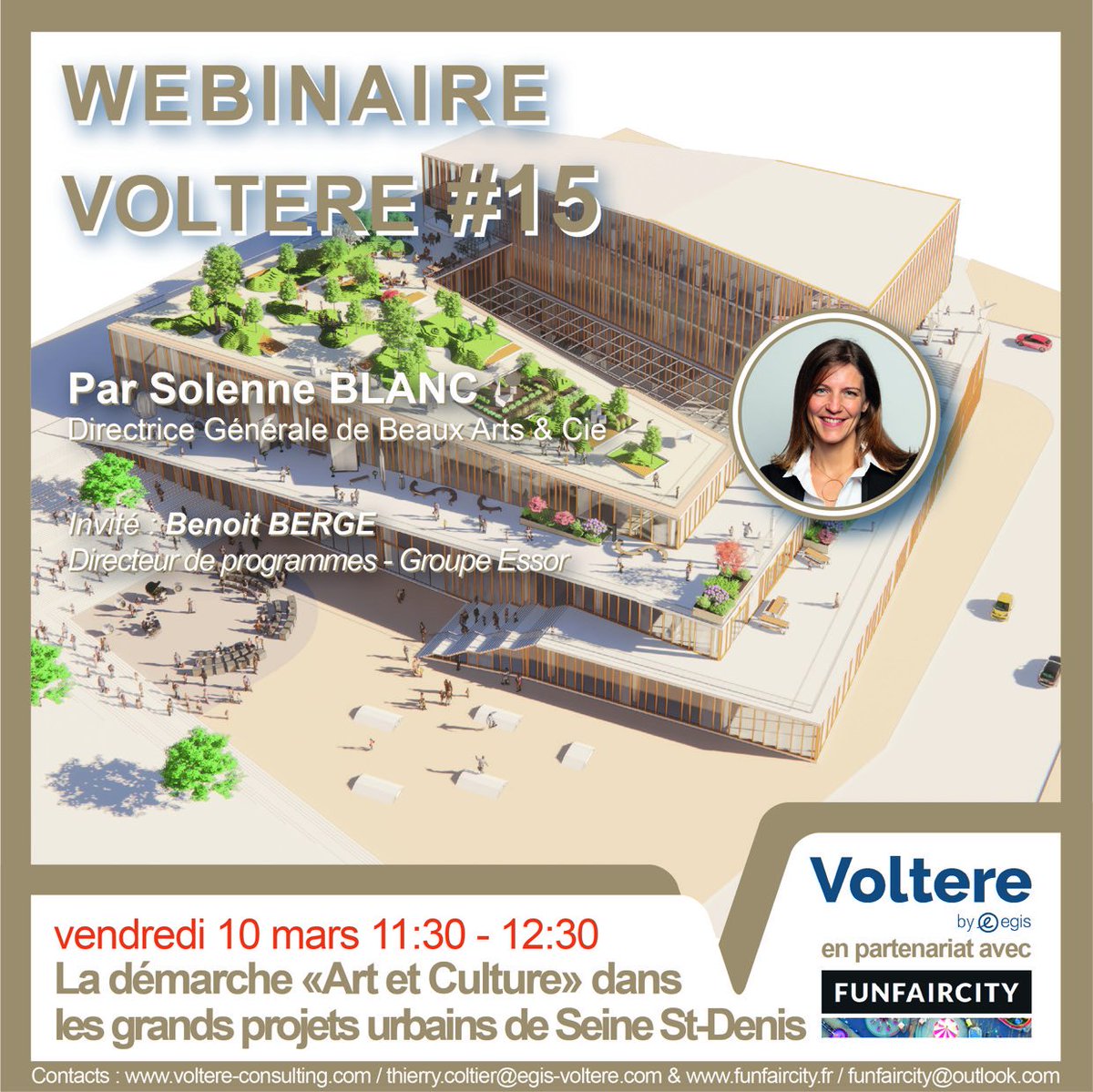 [ 📢 Save the date ! / Loisirs / Webinaire du vendredi 10 Mars 2023]
La démarche Art et Culture dans les grands projets de Seine Saint Denis. Avec Beaux Arts et Cie et le groupe Essor (<a href="/solenne_blanc/">solenne blanc</a> <a href="/BeauxArts_Consl/">BeauxArts_Consulting</a> <a href="/ESSORGroupe/">Essor</a> <a href="/funfaircity/">Vincent (Funfaircity)</a>)
app.livestorm.co/voltere/webina…