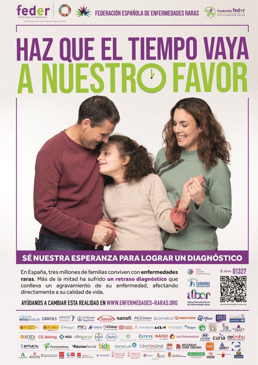 MACHUS30's tweet photo. Hoy, 28 de febrero, celebramos el Día Mundial de las #EnfermedadesRaras! 🍀
👉Con el #TiempoAFavor ⏳se conseguiría  mejorar la calidad de vida de más de 3 millones de familias en España. Uns persona espera más de 4 años hasta obtener un diagnóstico.

Hagamos visible lo invisible https://t.co/9kbGjbCxWX