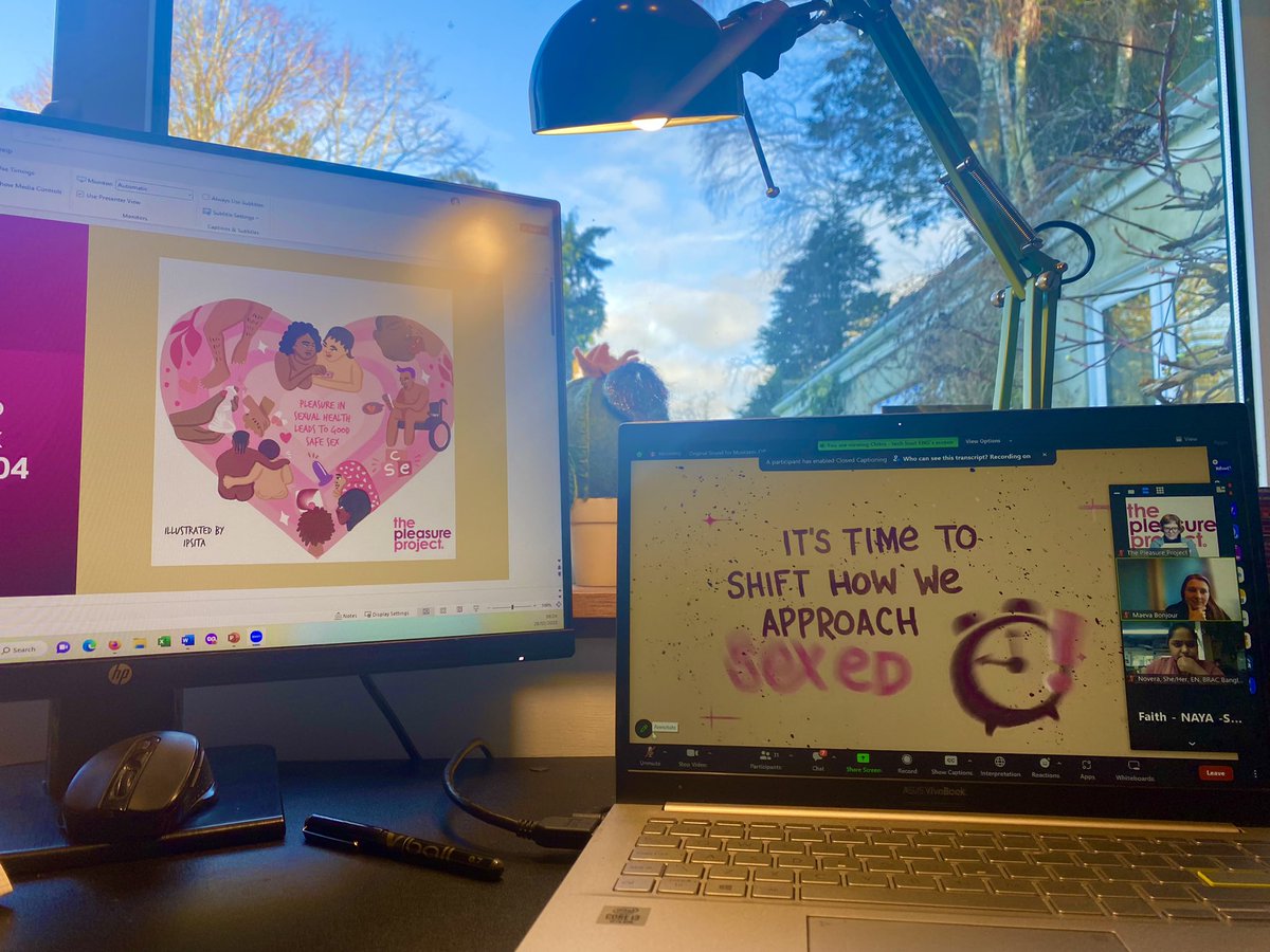 thepleasureproj's tweet photo. Starting the day with a brilliant 😍#pleasure positive webinar by @Rutgers_INTL &amp; @RNW_Media to discuss their work implementing the #pleasureprinciples 🌈 https://t.co/AZXs26nXUP