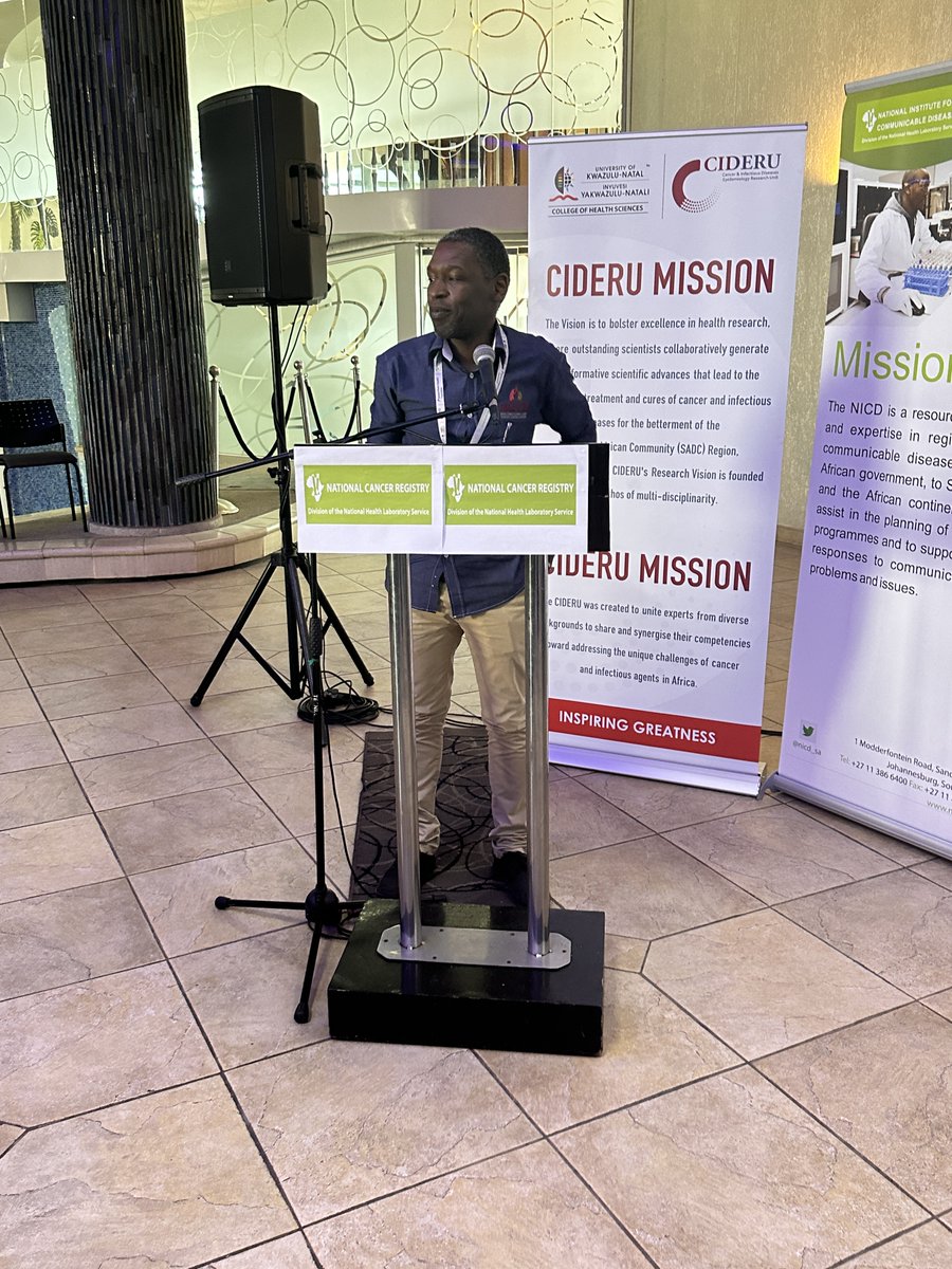 MLCCProgramKZN's tweet photo. Dr. Nkosana Jafta, Academic Leader of Research in the School of Nursing and Public Health, has the audience engaged at today's launch as he unpacks the logistics of establishing a population-based cancer registry in KZN. 

#CIDERU #MLCCPInnovates #Together https://t.co/F0AfnfcvWX
