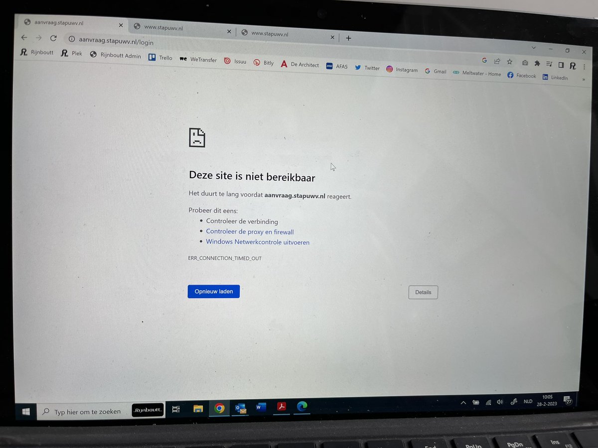 Al sinds 09:30u is de website niet bereikbaar… #stapbudget