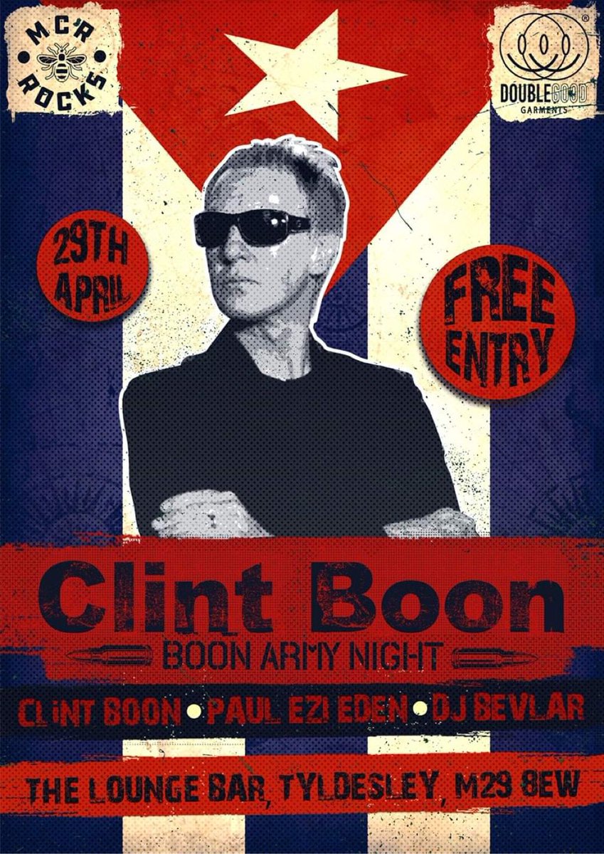 DjPaulEziEden's tweet photo. Another top BOON ARMY night to look forward to in Tyldesley!
Saturday 29th April sees the return of @therealboon to The Lounge Bar #thatsgoodinit #boonarmy https://t.co/t2X4uIUzoj