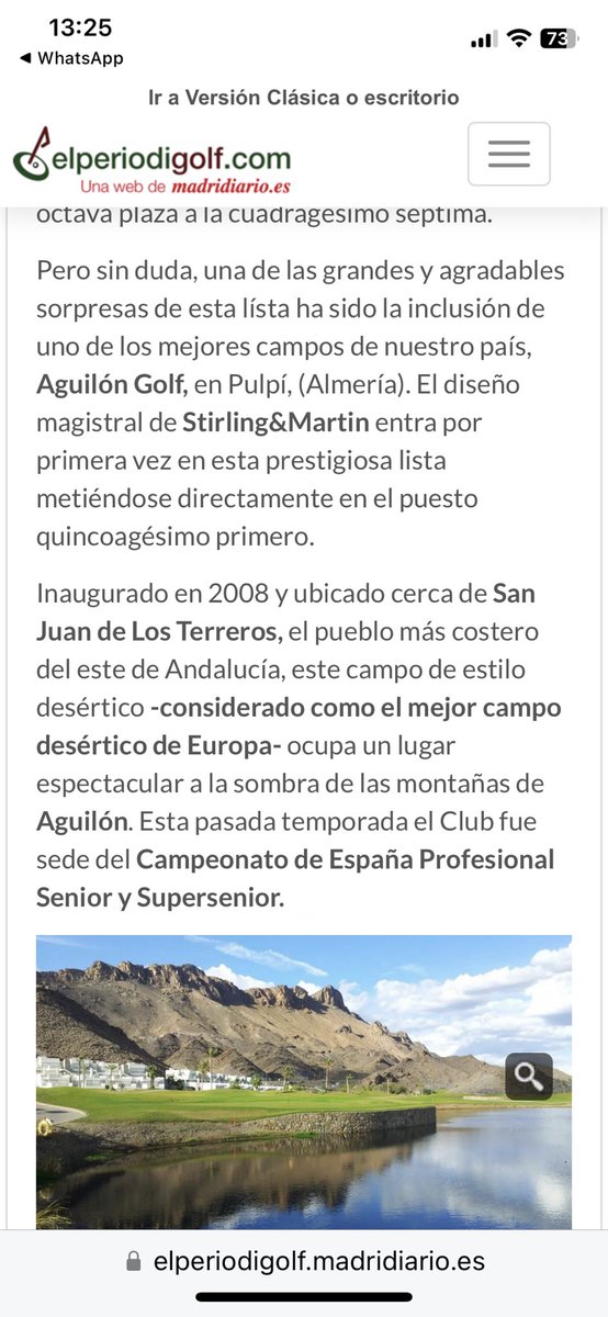 Encantados tras 15 años de existencia de 
aparecer en el puesto 51 del top 100 de los campos de
golf de España(más de 450) publicado por la agencia 
top de rating de campos de golf del mundo 
@officialtop100  
https://www.top100
golfcourses.com/golf-courses/c…
n?view=list