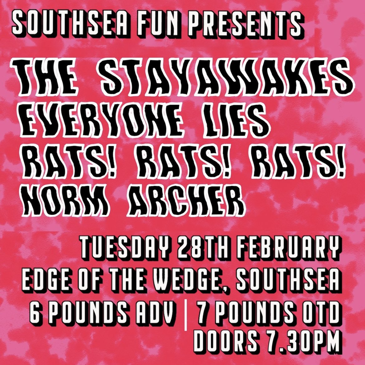 It’s the Southsea Powerpop Massacre TONIGHT @WedgewoodRooms! Bringing all the hits and some new tunes to boot⚡️Tickets still available: wedgewood-rooms.co.uk/events/2023-02…