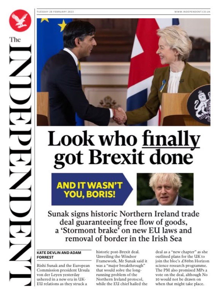 The Independent front page today

#Brexit #GetBrexitDone