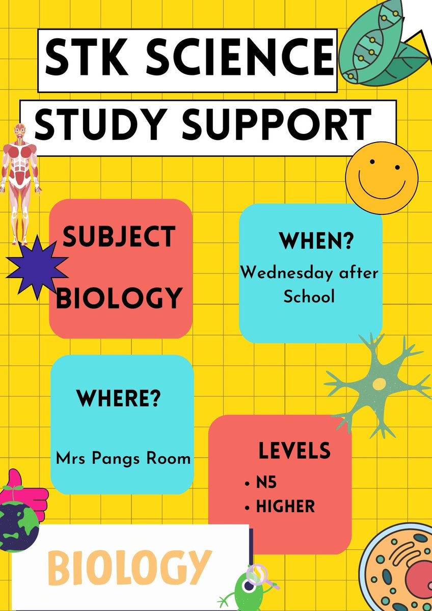 StKentsSci's tweet image. Study support is available each week in the following subject areas and levels. Always keen to #supportlearning and help learners #achievethebestoutcomes #stkway