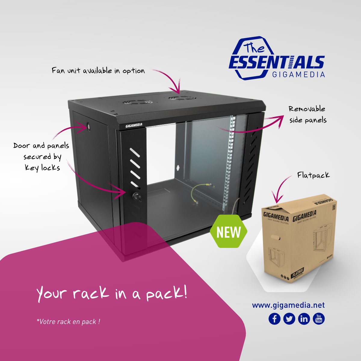 GIGAMEDIA_NET's tweet photo. Meet our flatbox series : New design and still as many features! 🤩
✅ Fast and easy assembly with a single tool
✅ Flat packed for a convenient use and reduced space during storage and transport
👉 https://t.co/SbikNiuXr9
  #racks  #smartbuildings #informatique  #networks https://t.co/u7cLs1TNYx