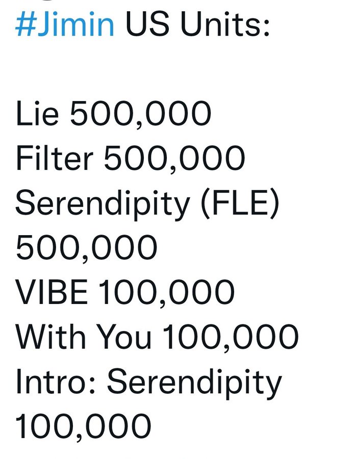 JiminKpopKING's tweet photo. To all f4ke ot⁷ who 4ccused jm fbases &amp; ask proof of where the money go:

HERE. LOOK AT THIS !

Jimin is the Only idol that ALL solo songs sold>100K &amp; 3>500K
NO OTHER mmber has this❗️

FACE BY JIMIN MARCH 17th PRE RELEASE
#Jimin_FACE
#D7_to_PromiseChristmasLove 
#BTSJIMIN #JIMIN https://t.co/31kdbXCbvv