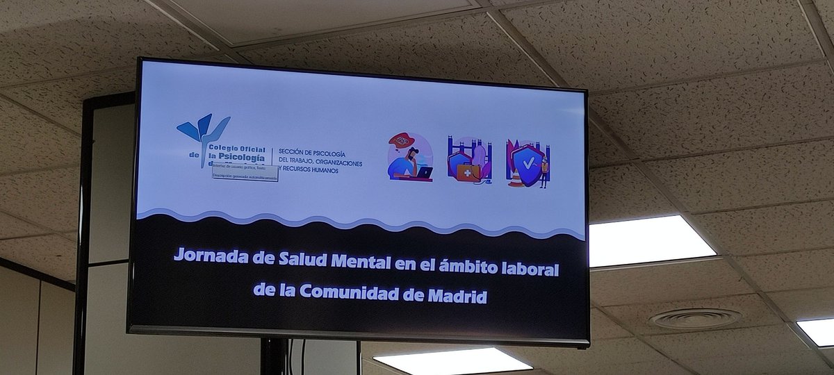 En Jornadas de Salud Men en el ámbito laboral de la Comunidad de Madrid en <a href="/CopMadrid/">Colegio Oficial de la Psicología de Madrid</a>