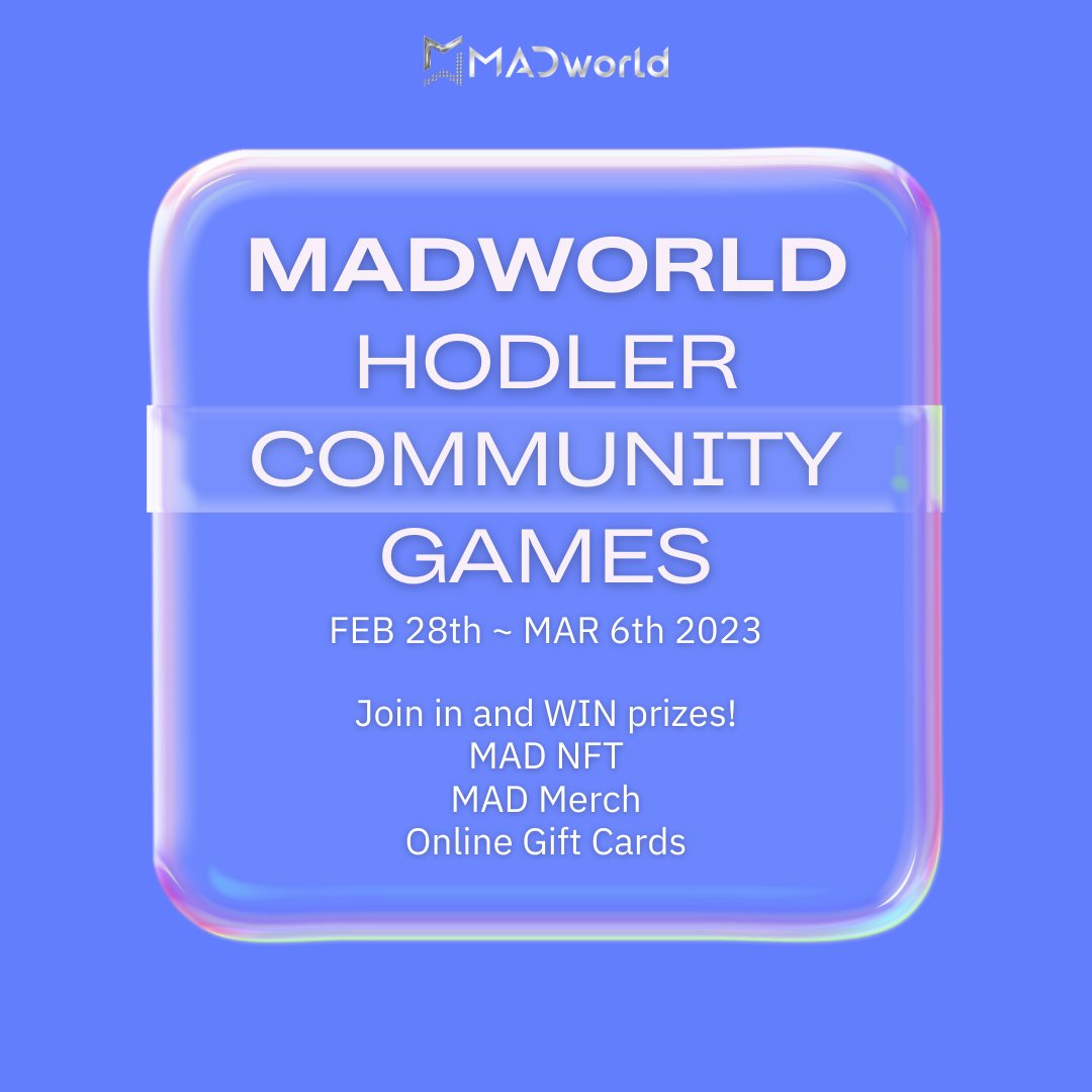 Madworldnft's tweet photo. 🔥Join our #MAD #HODLer  Community Games🔥

Participants must follow the tasks and games listed

#games #community #Web3 https://t.co/x9pBMFMDEY