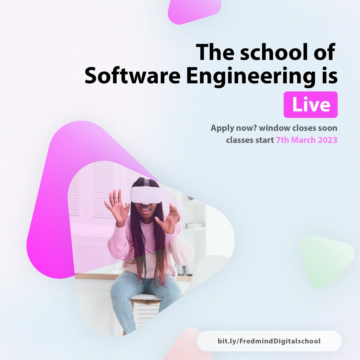 fredmindschool's tweet photo. Fredmind Digital School is still live!!!💥💥
We are awaiting your registration.
Class begins soon!!!!!!

Details on the flyer

#fred #fredmind #fredminddigitalschool #abujanigeria #nigeria #nigeriaelection #nigeriaelection2023 #technology #techschool #africantech #techy #software https://t.co/IDea76ZK0H