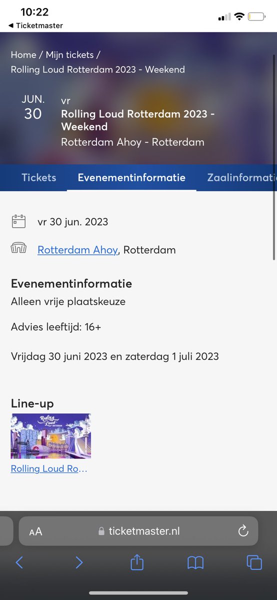 Heb twee kaarten beschikbaar voor #rollingloudnederland #woohah , dm me bij interesse 📩