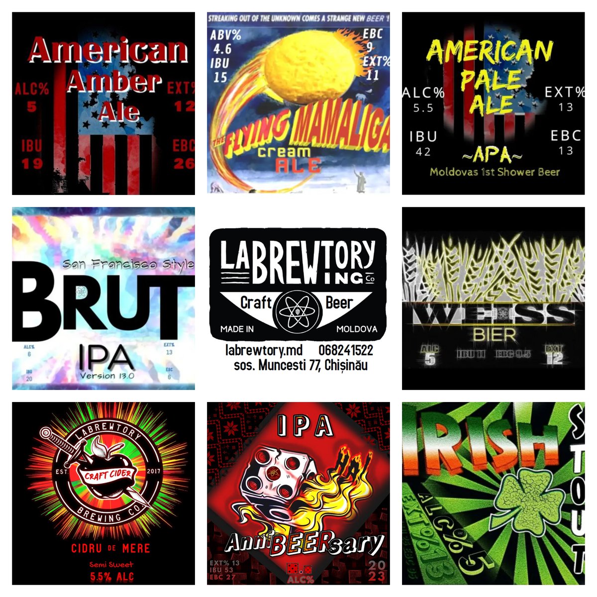 What's on tap @LaBREWtoryMD ~ Amber Ale, APA, Brut IPA, Weiss Bier, Irish Stout, Cidru de Mere & our 5th AnniBEERsary IPA. 
#labrewtory #berecraft #berechisinau #chisinau #moldova #craftbeer #bere #pivo #beer #cidru #localbeer #madeinmoldova #localsmd #ales #craftcider #noroc